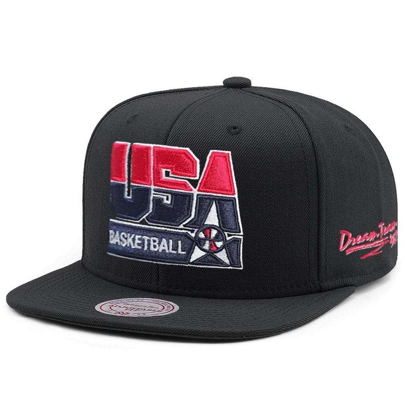 1992 USA Dream Team Mitchell & Ness NBA High Crown Snapback Hat – Black