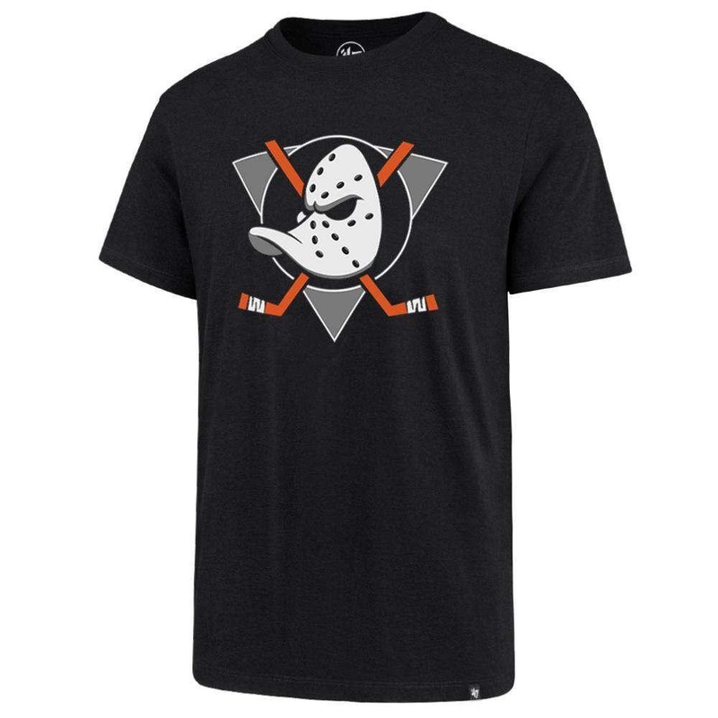 Anaheim Mighty Ducks ’47 NHL Splitter Logo T-Shirt – Black