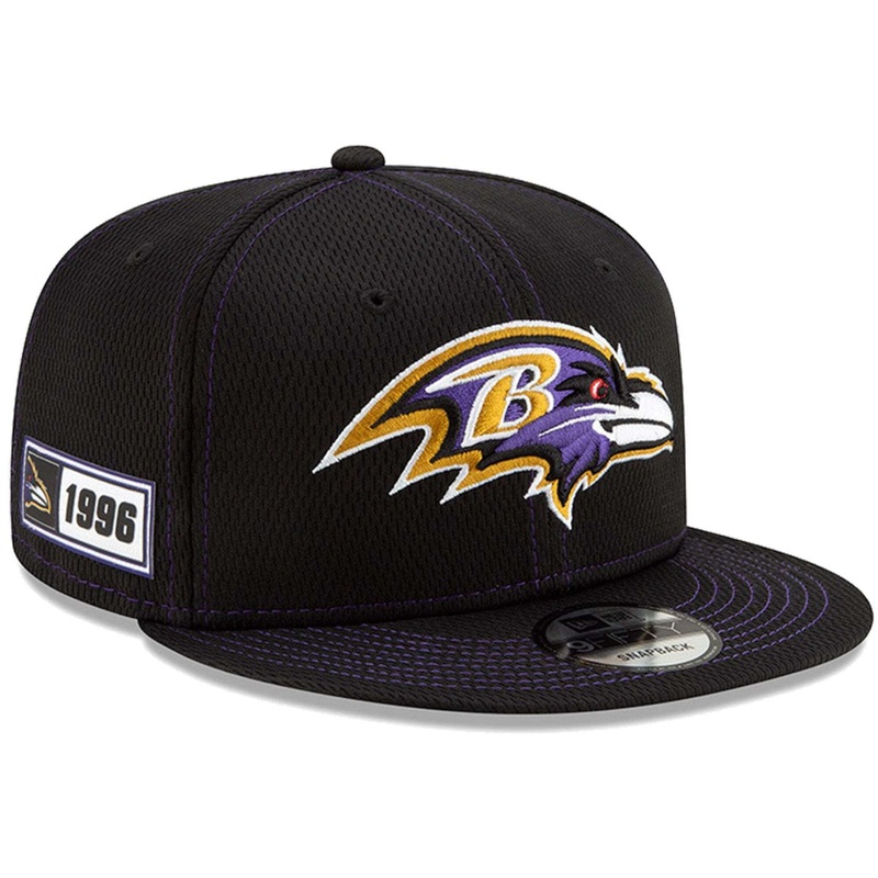 Baltimore Ravens New Era NFL 2019 Sideline Road 9FIFTY Snapback Hat – Black