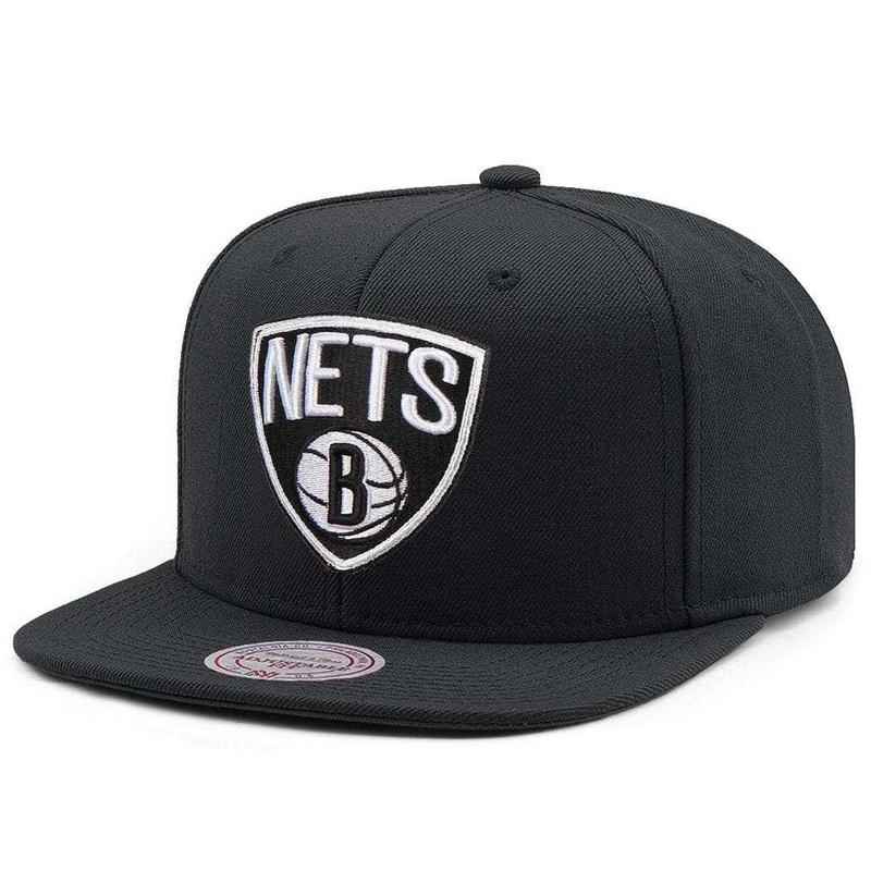Brooklyn Nets Mitchell & Ness NBA Team High Crown Snapback Hat – Black