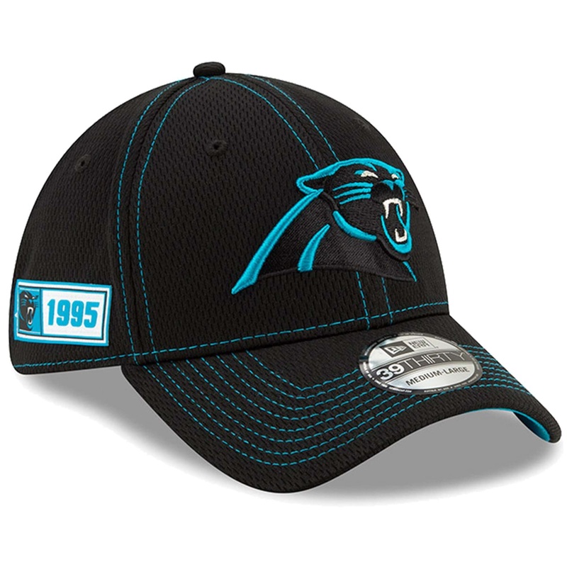 Carolina Panthers New Era NFL 2019 Sideline Road 39THIRTY Stretch-Fit Curve Hat – Black