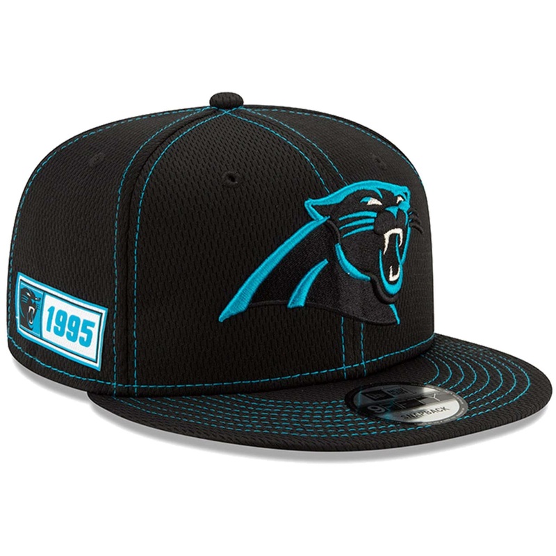 Carolina Panthers New Era NFL 2019 Sideline Road 9FIFTY Snapback Hat – Black