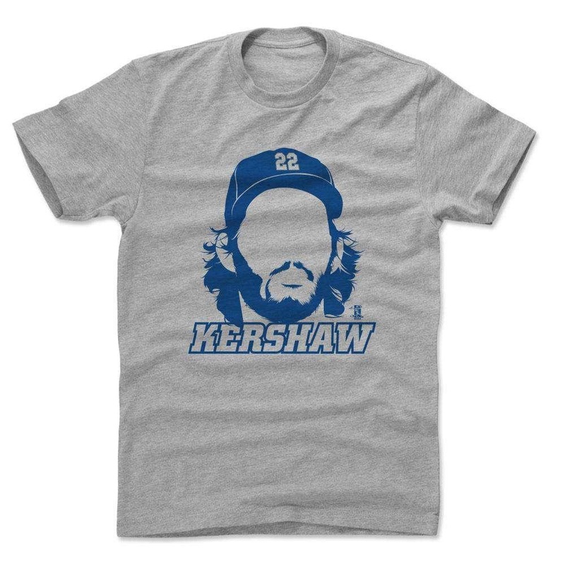 Clayton Kershaw Los Angeles Dodgers 500 Level MLB Silhouette T-Shirt – Gray