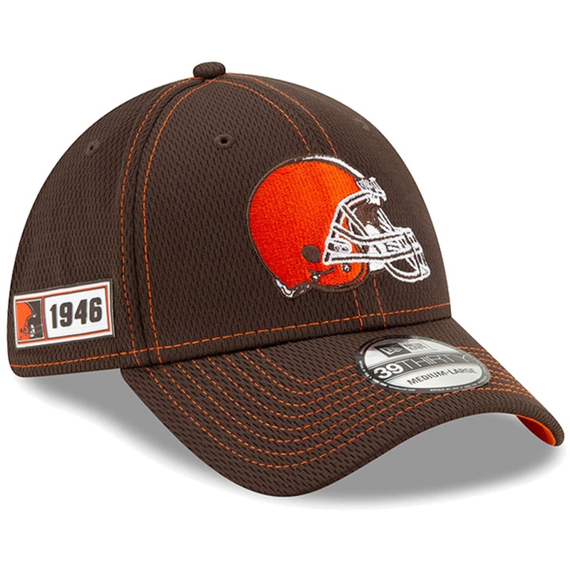Cleveland Browns New Era NFL 2019 Sideline Road 39THIRTY Stretch-Fit Curve Hat – Brown