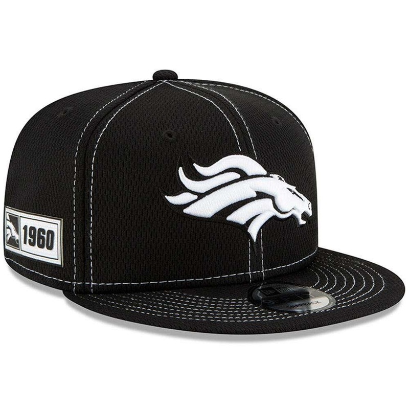 Denver Broncos New Era NFL 2019 Sideline Road Black & White 9FIFTY Snapback Hat