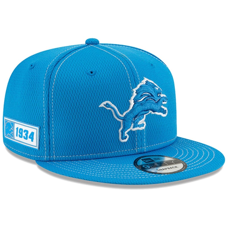 Detroit Lions New Era NFL 2019 Sideline Road 9FIFTY Snapback Hat – Blue