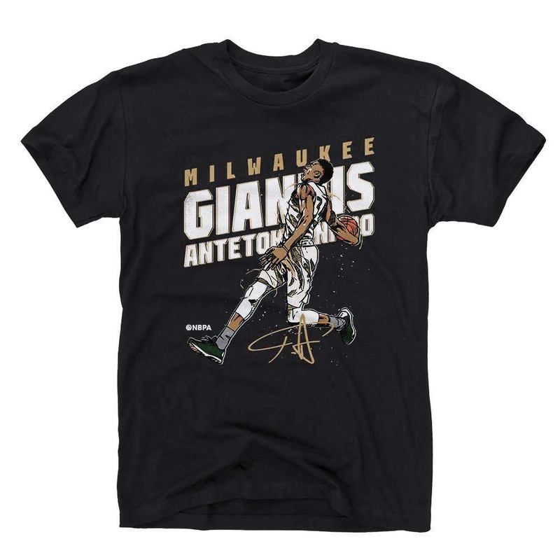 Giannis Antetokounmpo Milwaukee Bucks 500 Level NBA Slam T-Shirt – Black