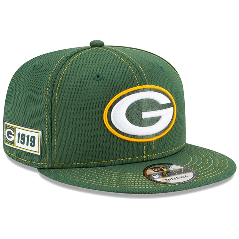 Green Bay Packers New Era NFL 2019 Sideline Road 9FIFTY Snapback Hat – Green