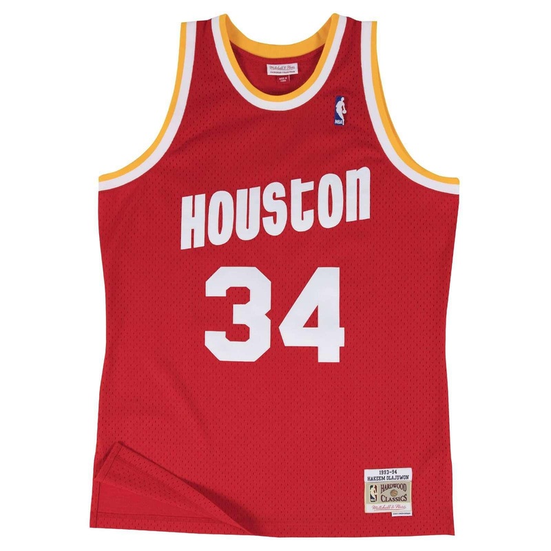 Hakeem Olajuwon Houston Rockets Mitchell & Ness NBA Swingman Jersey – Red