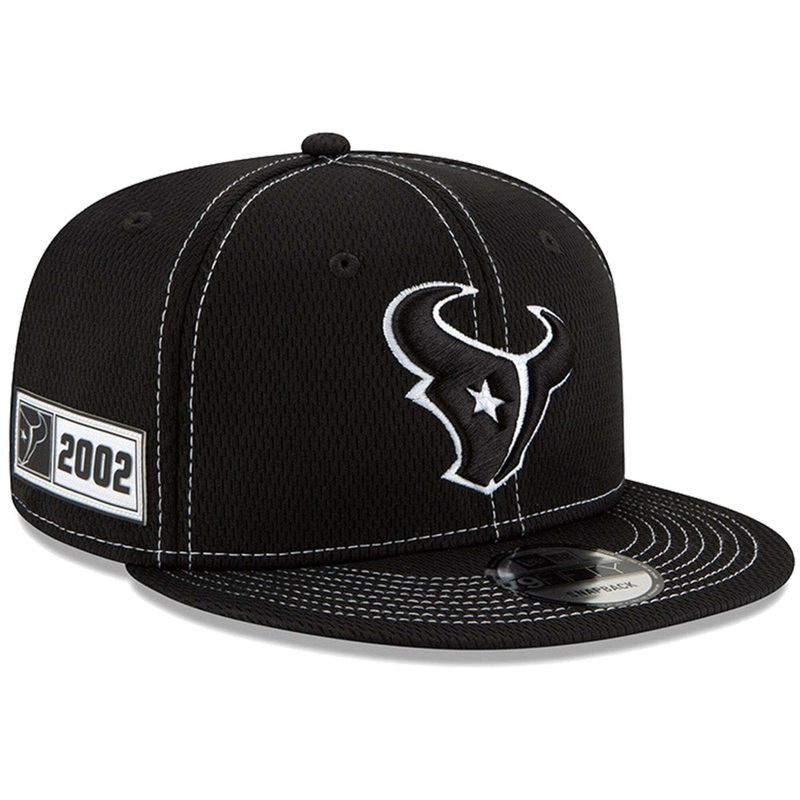Houston Texans New Era NFL 2019 Sideline Road Black & White 9FIFTY Snapback Hat
