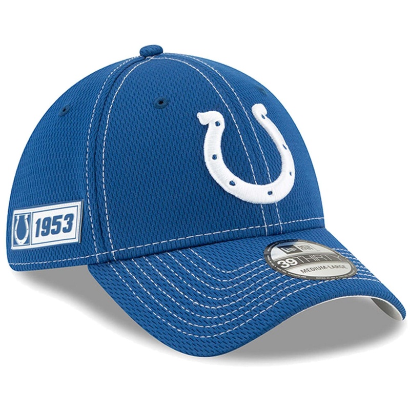Indianapolis Colts New Era NFL 2019 Sideline Road 39THIRTY Stretch-Fit Curve Hat – Blue