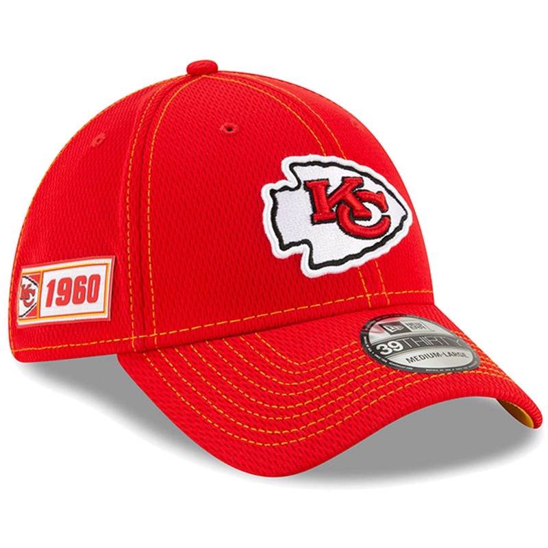 Kansas City Chiefs New Era NFL 2019 Sideline Road 39THIRTY Stretch-Fit Curve Hat – Red