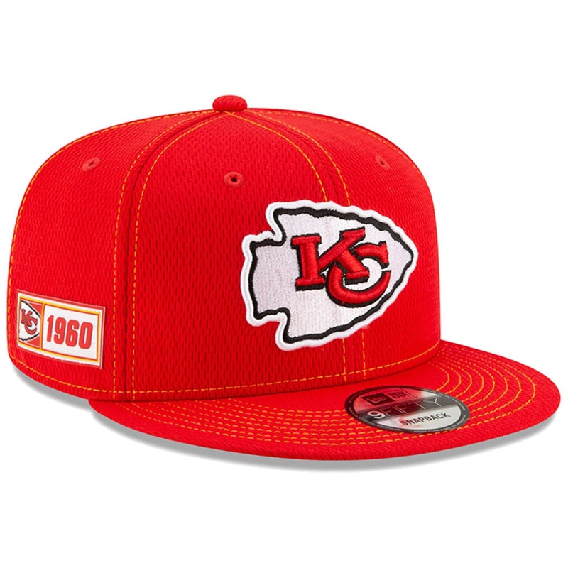 Kansas City Chiefs New Era NFL 2019 Sideline Road 9FIFTY Snapback Hat – Red