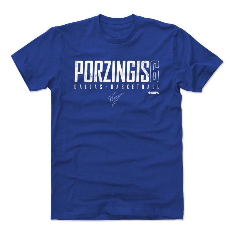 Kristaps Porzingis Dallas Mavericks 500 Level NBA Elite T-Shirt – Blue