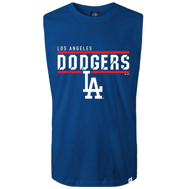 Los Angeles Dodgers Majestic MLB Team Flex Sleeveless Muscle T-Shirt – Blue