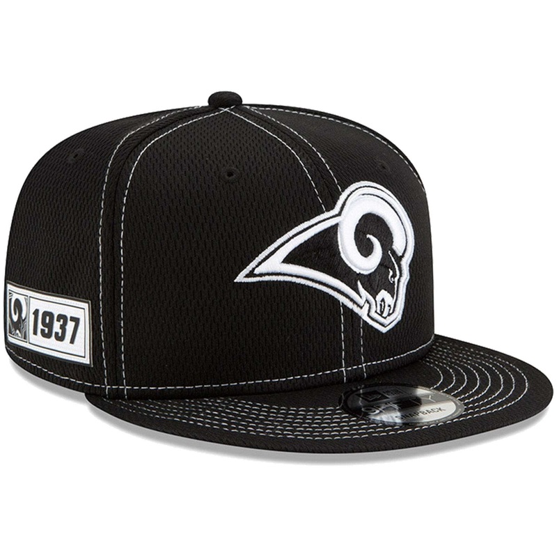Los Angeles Rams New Era NFL 2019 Sideline Road Black & White 9FIFTY Snapback Hat
