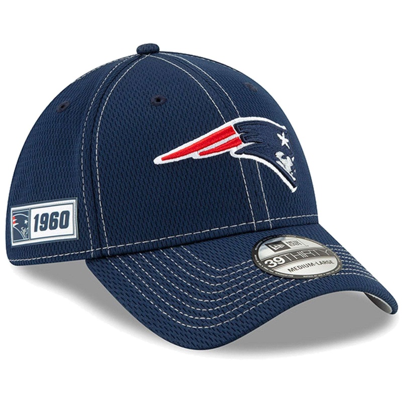 New England Patriots New Era NFL 2019 Sideline Road 39THIRTY Stretch-Fit Curve Hat – Navy