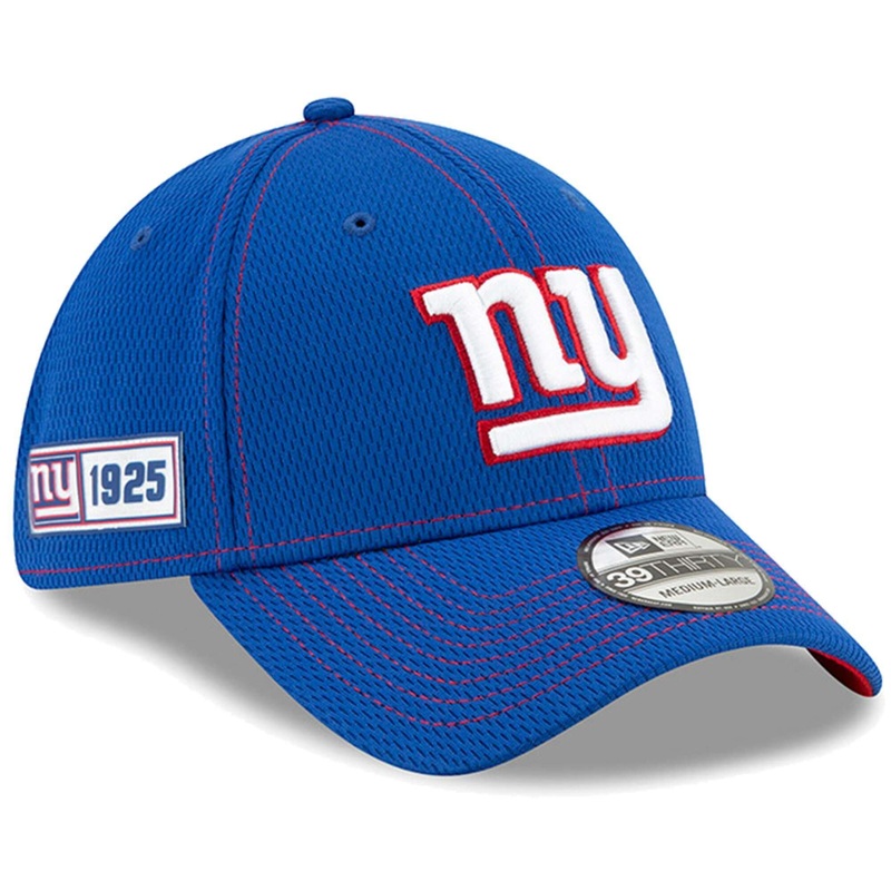 New York Giants New Era NFL 2019 Sideline Road 39THIRTY Stretch-Fit Curve Hat – Blue