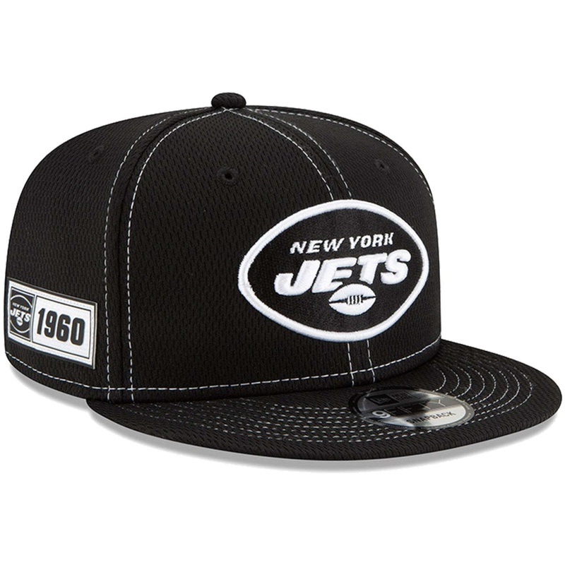 New York Jets New Era NFL 2019 Sideline Road Black & White 9FIFTY Snapback Hat
