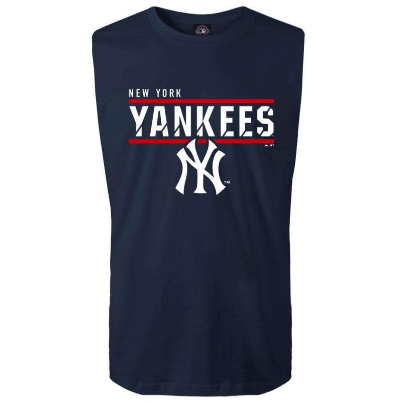 New York Yankees Majestic MLB Team Flex Sleeveless Muscle T-Shirt – Navy