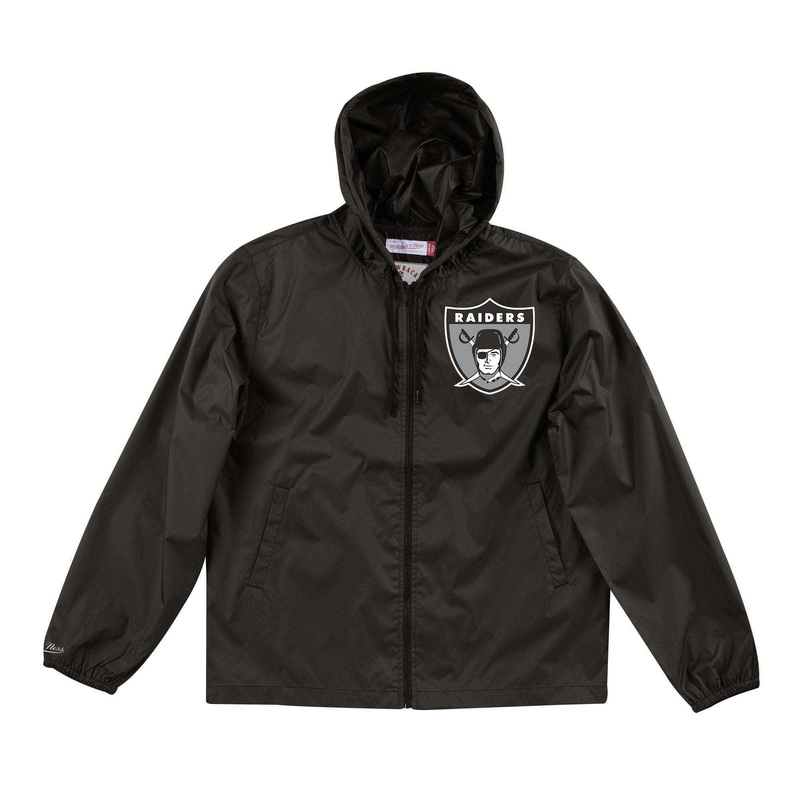 Oakland Raiders Mitchell & Ness NFL Team Captain Windbreaker Jacket – Black