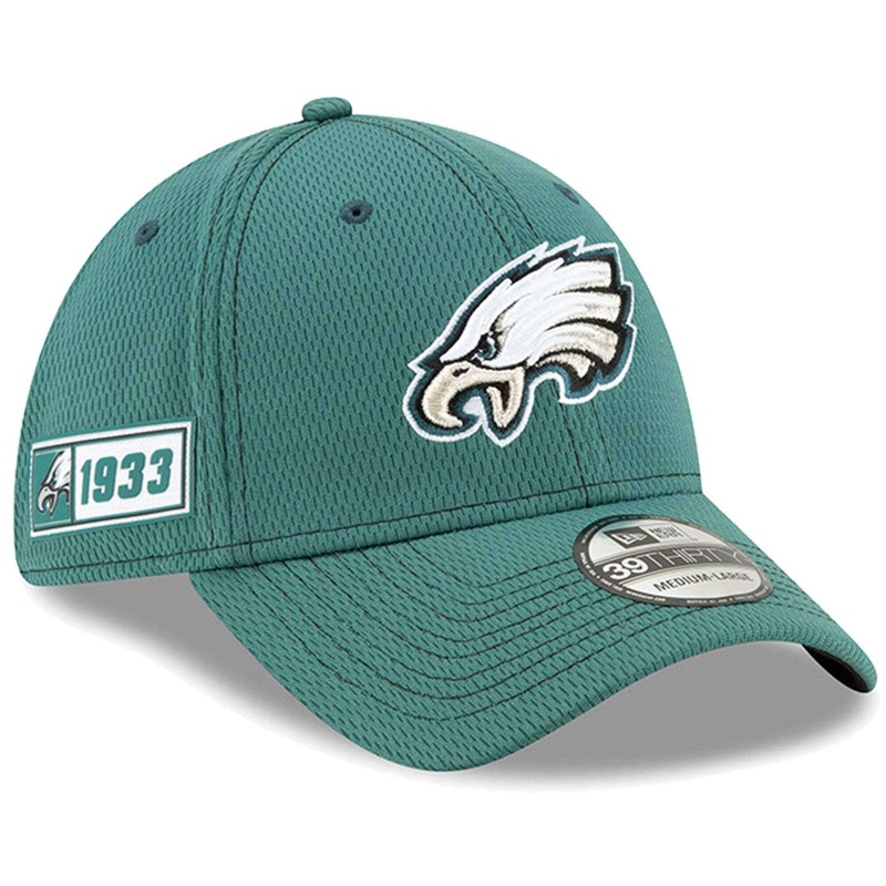 Philadelphia Eagles New Era NFL 2019 Sideline Road 39THIRTY Stretch-Fit Curve Hat – Green
