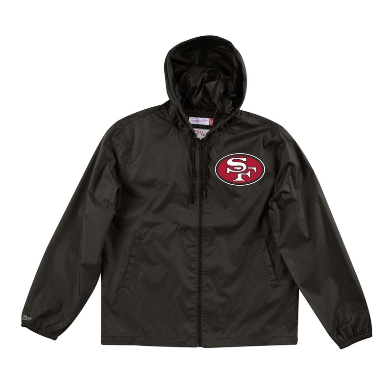 San Francisco 49ers Mitchell & Ness NFL Team Captain Windbreaker Jacket – Black