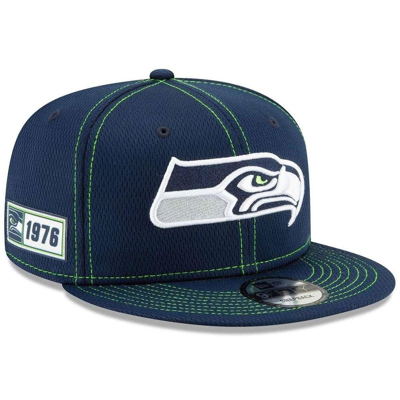 Seattle Seahawks New Era NFL 2019 Sideline Road 9FIFTY Snapback Hat – Navy