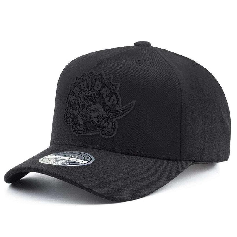 Toronto Raptors Mitchell & Ness NBA All Black HWC 110 Curve Snapback Hat