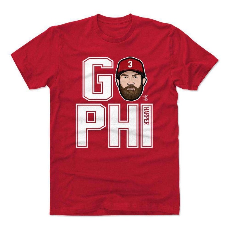 Bryce Harper Philadelphia Phillies 500 Level MLB Go Phi T-Shirt – Red