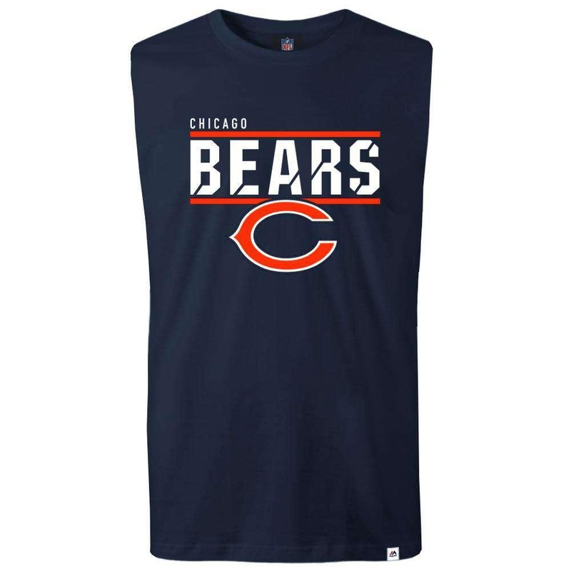 Chicago Bears Majestic NFL Team Flex Sleeveless Muscle T-Shirt – Navy