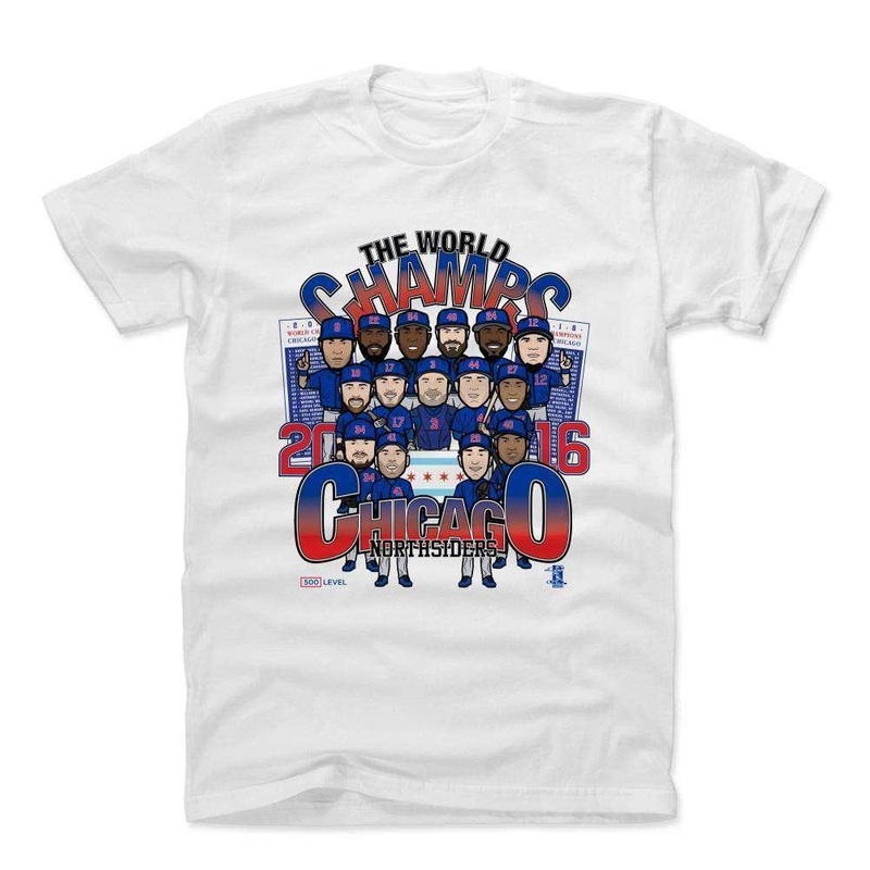 Chicago Cubs 500 Level MLB 2016 World Champs T-Shirt – White