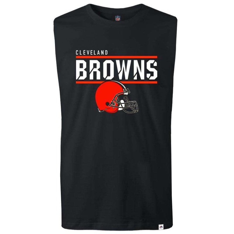 Cleveland Browns Majestic NFL Team Flex Sleeveless Muscle T-Shirt – Black
