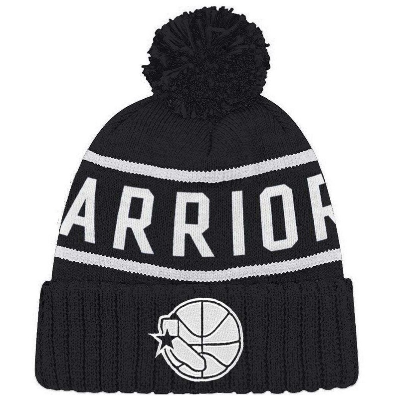 Golden State Warriors Mitchell & Ness NBA Black & White HWC High 5 Knit Beanie