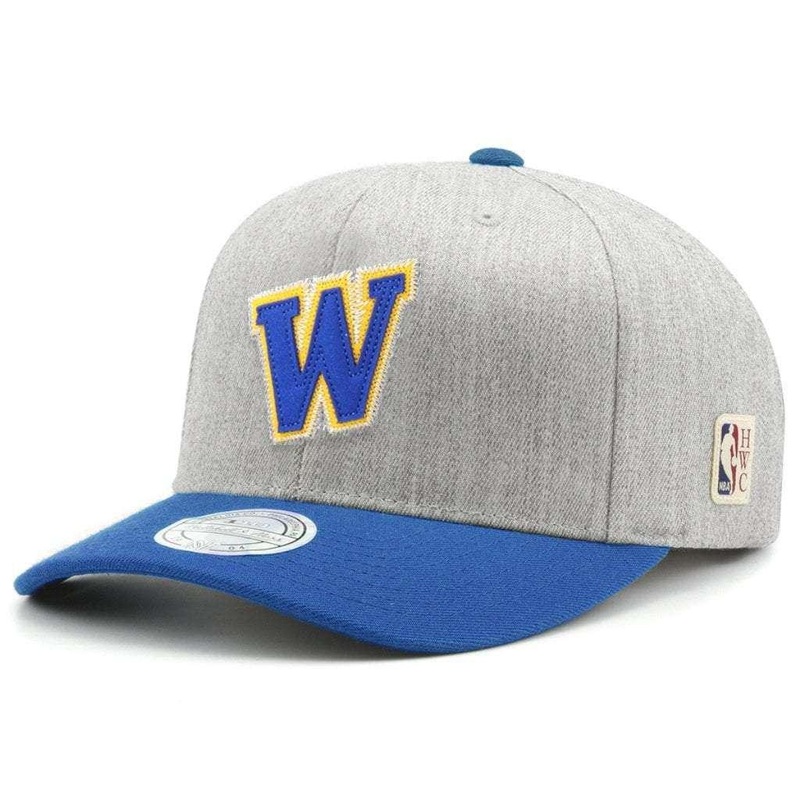 Golden State Warriors Mitchell & Ness NBA Hometown 110 Curve Snapback Hat – Heather