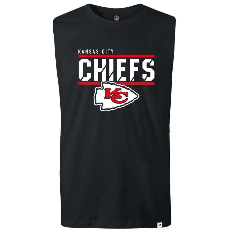 Kansas City Chiefs Majestic NFL Team Flex Sleeveless Muscle T-Shirt – Black