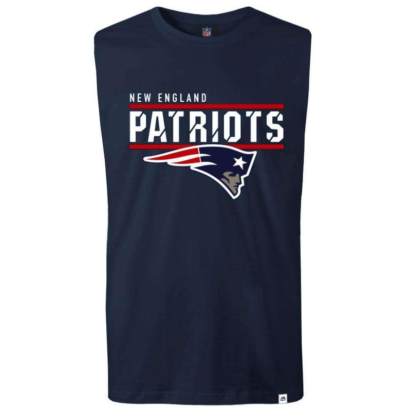 New England Patriots Majestic NFL Team Flex Sleeveless Muscle T-Shirt – Navy