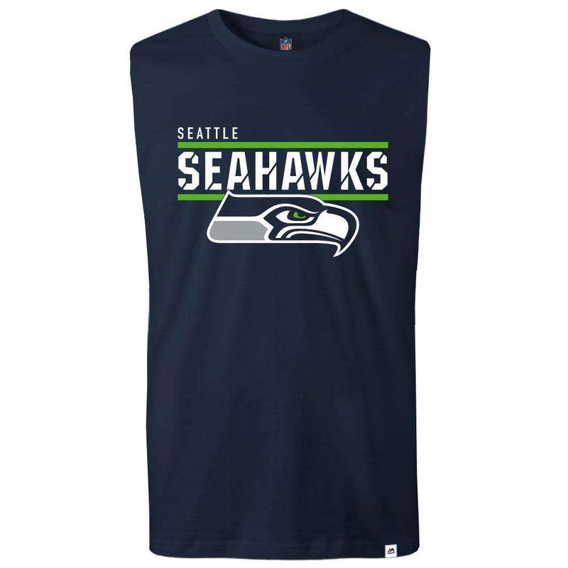 Seattle Seahawks Majestic NFL Team Flex Sleeveless Muscle T-Shirt – Navy