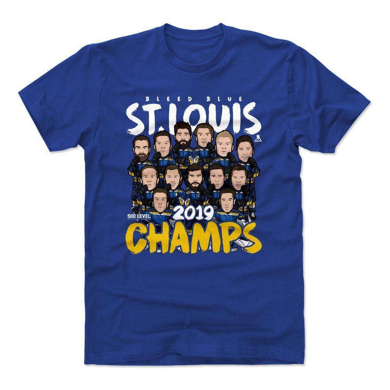 St Louis Blues 500 Level NHL 2019 Stanley Cup Champs T-Shirt – Blue