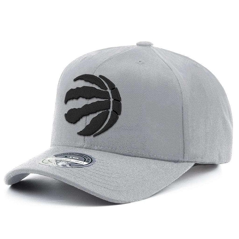 Toronto Raptors Mitchell & Ness NBA Stretch Cotton 110 Curve Snapback Hat – Grey