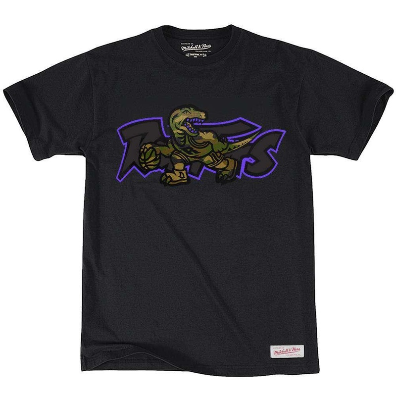 Toronto Raptors Mitchell & Ness NBA Woodland Covert T-Shirt – Black