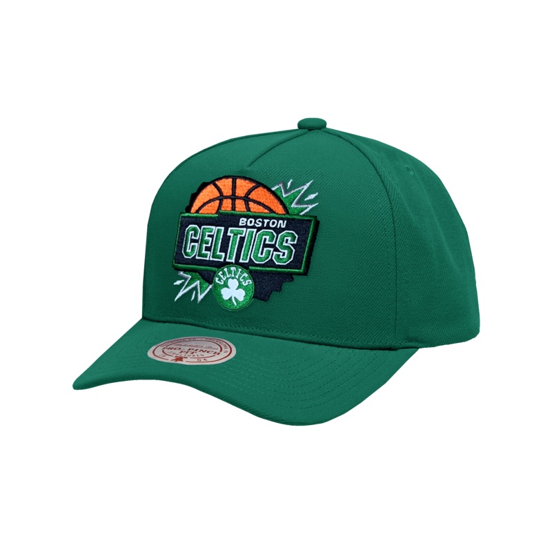 Boston Celtics Mitchell & Ness NBA Jam Session Pro Pinch Snapback Hat – Green