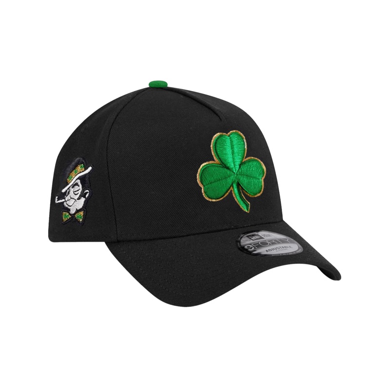 Boston Celtics New Era NBA Shamrock 9FORTY A-Frame Snapback Hat – Black