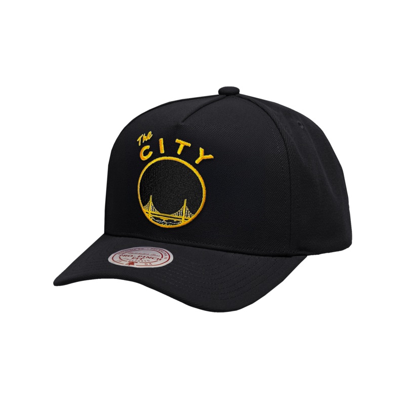Golden State Warriors Mitchell & Ness NBA HWC Pro Pinch Snapback Hat – Black