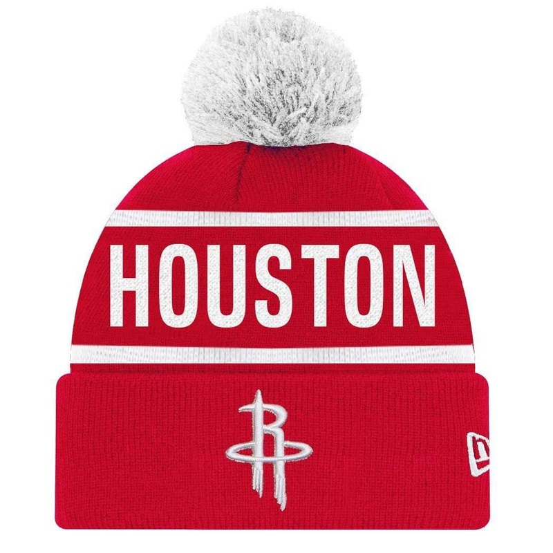 Houston Rockets New Era NBA Team On Fire Knit Beanie – Red