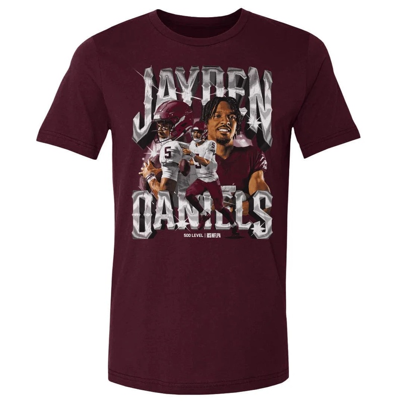 Jayden Daniels Washington Commanders 500 Level NFL Homage T-Shirt – Black