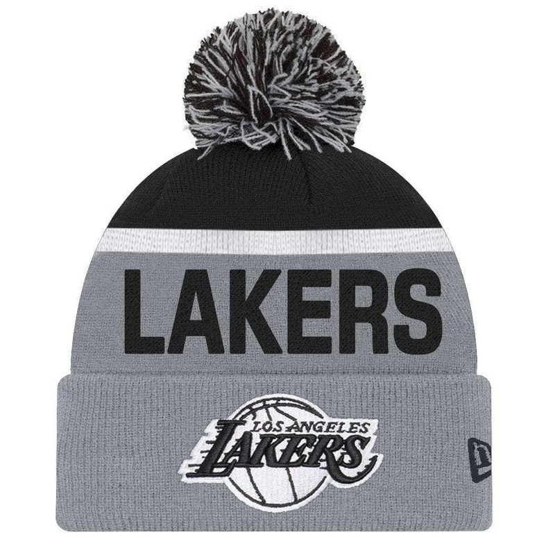 Los Angeles Lakers New Era NBA Team Monochrome Knit Beanie – Grey