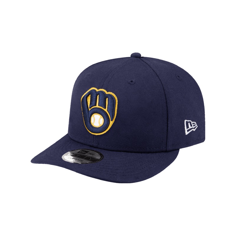 Milwaukee Brewers New Era MLB Team Pre-Curved 9FIFTY Snapback Hat – Navy