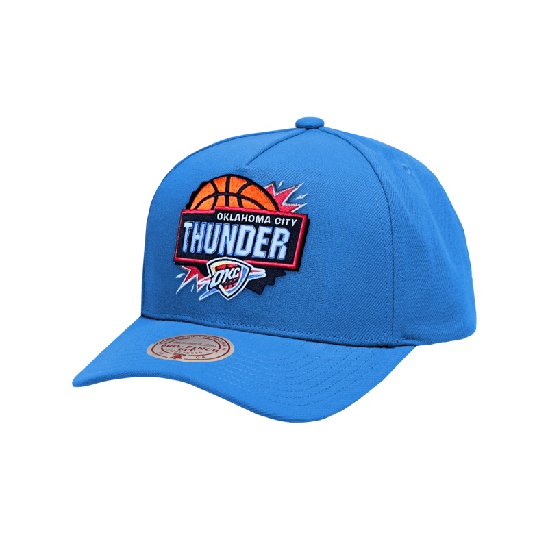 Oklahoma City Thunder Mitchell & Ness NBA Jam Session Pro Pinch Snapback Hat – Blue