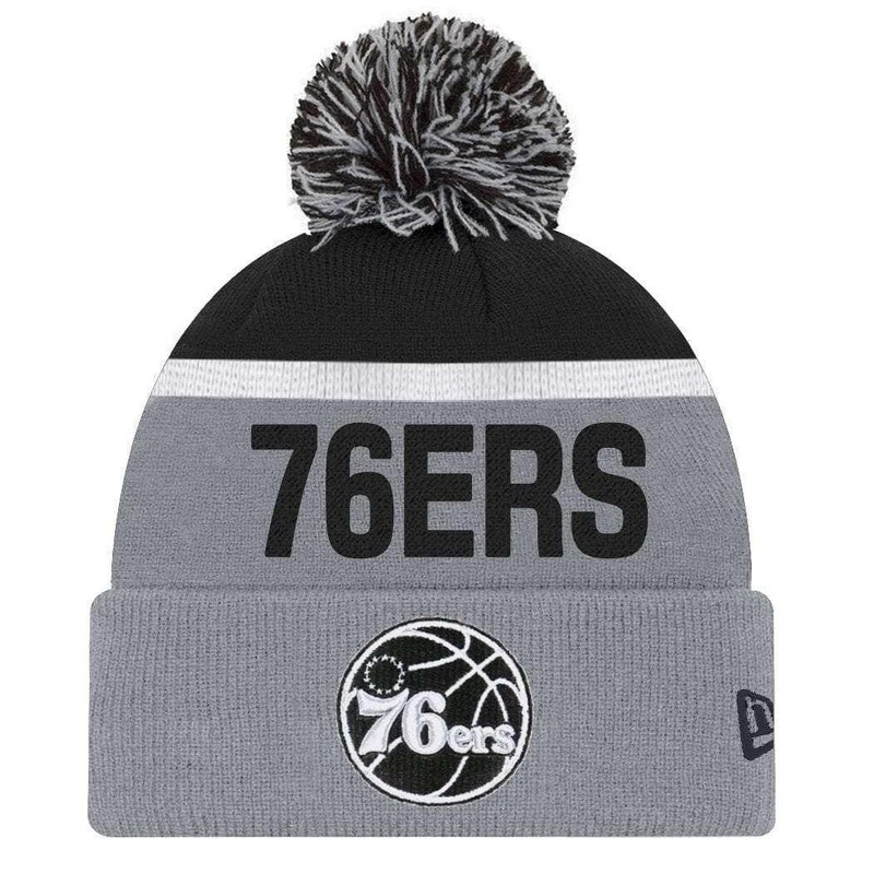 Philadelphia 76ers New Era NBA Team Monochrome Knit Beanie – Grey
